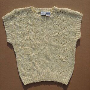 Vintage light yellow soft sleeveless sweater vest top size Medium